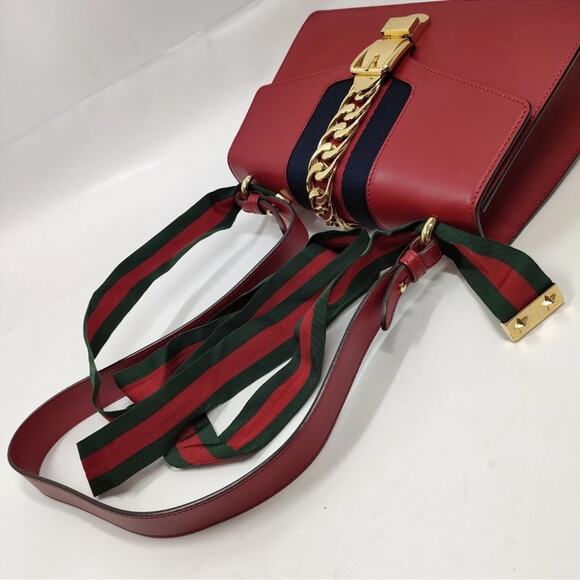 Gucci Shoulder Bag Sherry Line Red Leather 3973639 - Picture 4 of 10